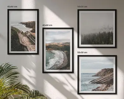 Multi-piece wall decor set cliff views and beach landscapes