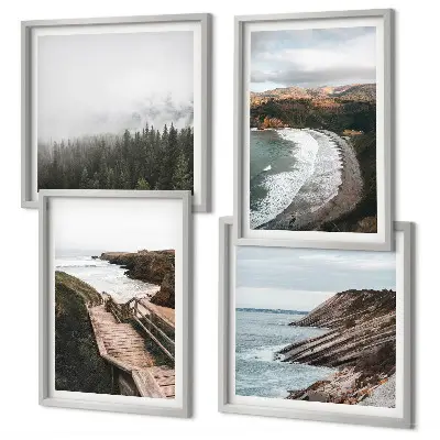 Multi-piece wall decor set cliff views and beach landscapes