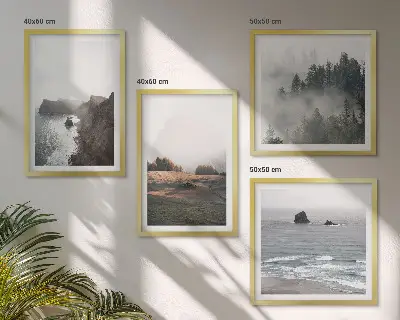 Mountain and sea landscape wall art set set of wall art prints featuring mountainous coastal scenery