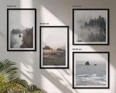 Mountain and sea landscape wall art set set of wall art prints featuring mountainous coastal scenery