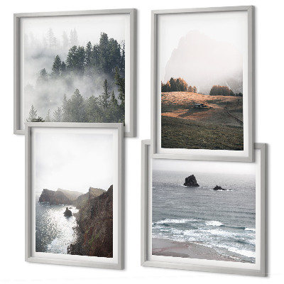 Wall art set Landscapes of mountains and sea