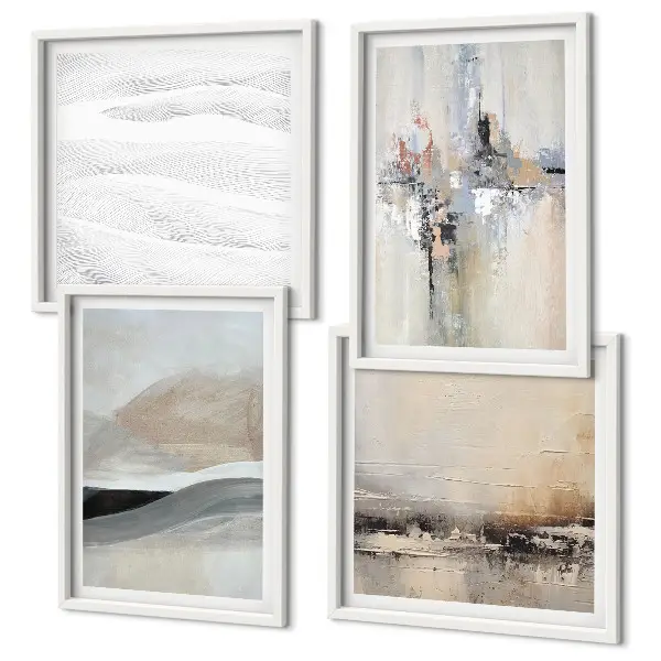 Abstract earth patterns wall art set of 4 pieces