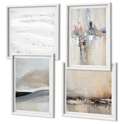 Set of 4 wall art pieces Abstract earth patterns