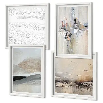 Abstract earth patterns wall art set of 4 pieces