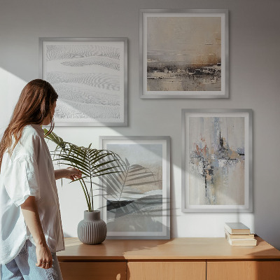 Set of 4 wall art pieces Abstract earth patterns