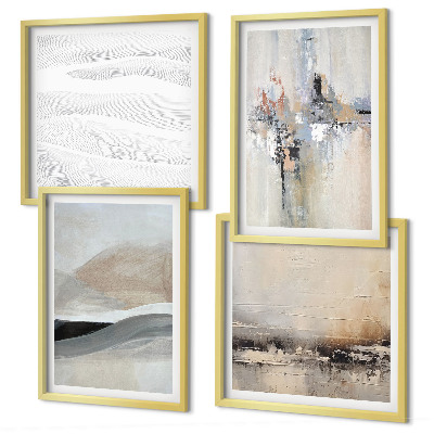 Set of 4 wall art pieces Abstract earth patterns