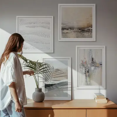 Abstract earth patterns wall art set of 4 pieces