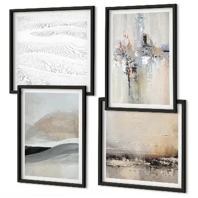Abstract earth patterns wall art set of 4 pieces