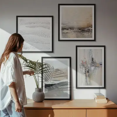 Abstract earth patterns wall art set of 4 pieces