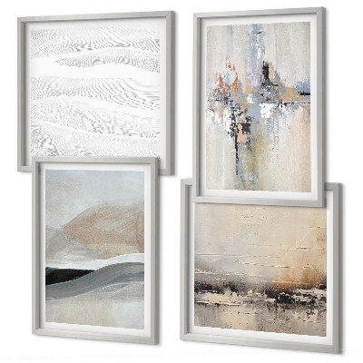 Set of 4 wall art pieces Abstract earth patterns