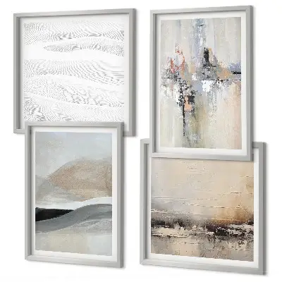 Abstract earth patterns wall art set of 4 pieces