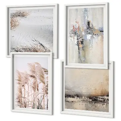 Vegetation abstract patterns wall art set of 4 pieces