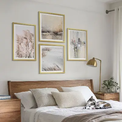 Vegetation abstract patterns wall art set of 4 pieces