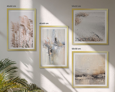 Set of 4 wall art pieces Vegetation abstract patterns