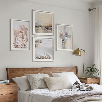 Set of 4 wall art pieces Vegetation abstract patterns