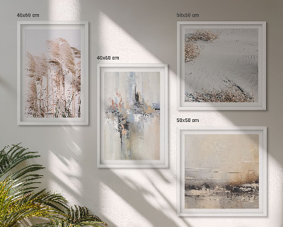 Set of 4 wall art pieces Vegetation abstract patterns