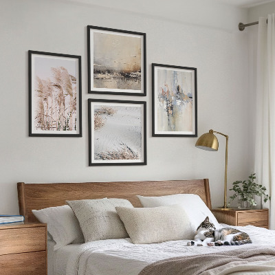 Set of 4 wall art pieces Vegetation abstract patterns