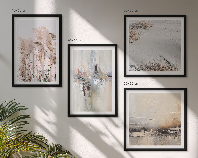 Set of 4 wall art pieces Vegetation abstract patterns