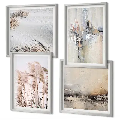 Vegetation abstract patterns wall art set of 4 pieces