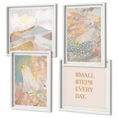 Multi-piece wall decor set with abstract pastel patterns
