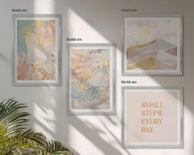 Multi-piece wall decor set with abstract pastel patterns