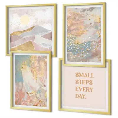 Multi-piece wall decor set with abstract pastel patterns