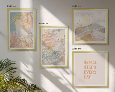 Multi-piece wall decor set with abstract pastel patterns