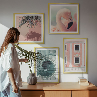 Multi-piece wall decor set Architecture pastel patterns