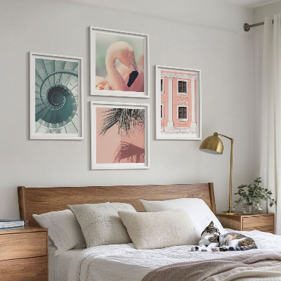 Multi-piece wall decor set Architecture pastel patterns
