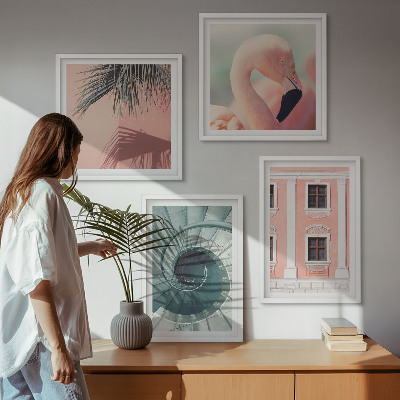 Multi-piece wall decor set Architecture pastel patterns