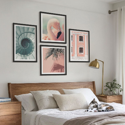 Multi-piece wall decor set Architecture pastel patterns