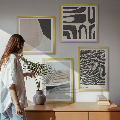 Wall art set Abstract boho decoration patterns