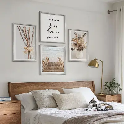 Minimalist floral branch wall art set of 4 pieces