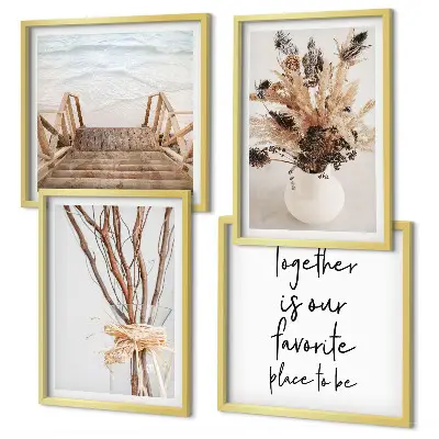 Minimalist floral branch wall art set of 4 pieces