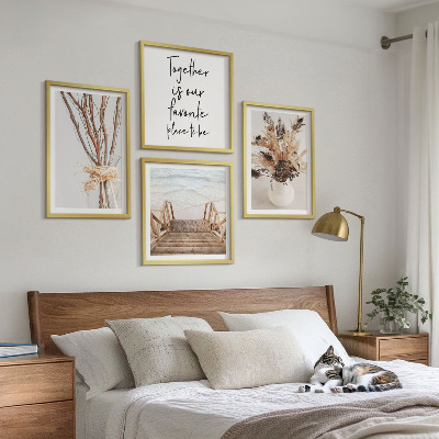 Set of 4 wall art pieces Flowers branches minimalism nature