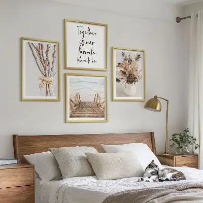 Minimalist floral branch wall art set of 4 pieces