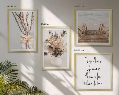 Minimalist floral branch wall art set of 4 pieces