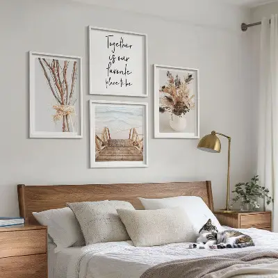 Minimalist floral branch wall art set of 4 pieces