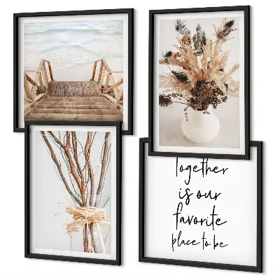 Minimalist floral branch wall art set of 4 pieces
