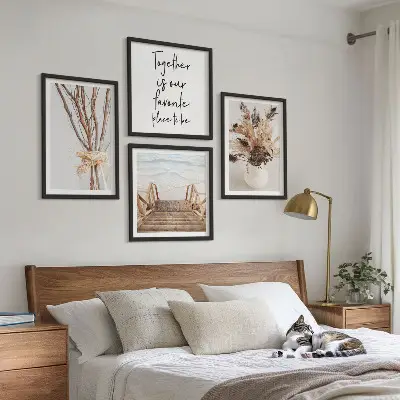 Minimalist floral branch wall art set of 4 pieces