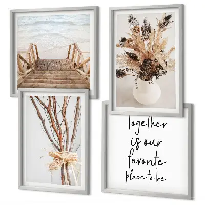 Minimalist floral branch wall art set of 4 pieces