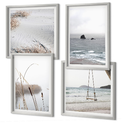 Multi-piece wall decor set Vegetation by the water in summer