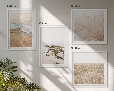 Wall art set beach waves and stones summer theme