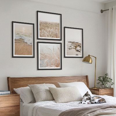 Wall art set Beach waves stones summer