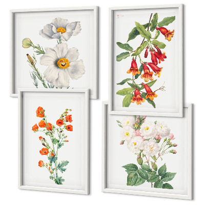 Wall art set Retro floral painting