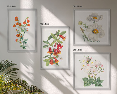 Wall art set Retro floral painting