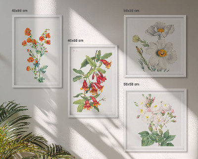 Wall art set Retro floral painting