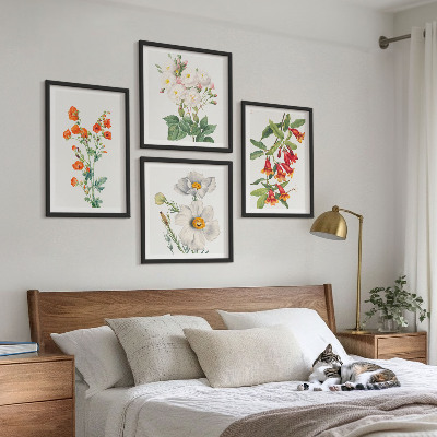 Wall art set Retro floral painting
