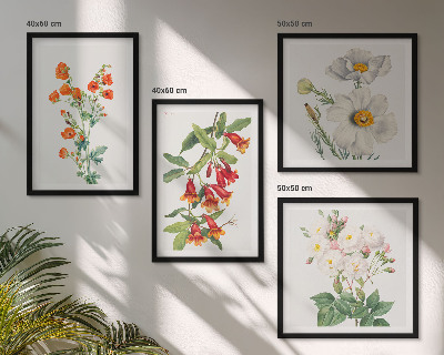 Wall art set Retro floral painting