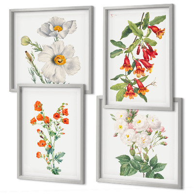Wall art set Retro floral painting
